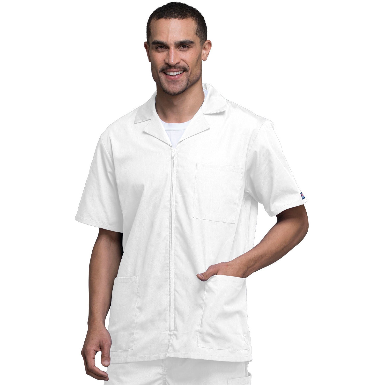 Cherokee Workwear Scrub Jacket With Collar Cherokee WorkWear Men's