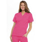 Cherokee WorkWear Women's V-Neck Tunic Scrub Top Cherokee XL Shocking Pink