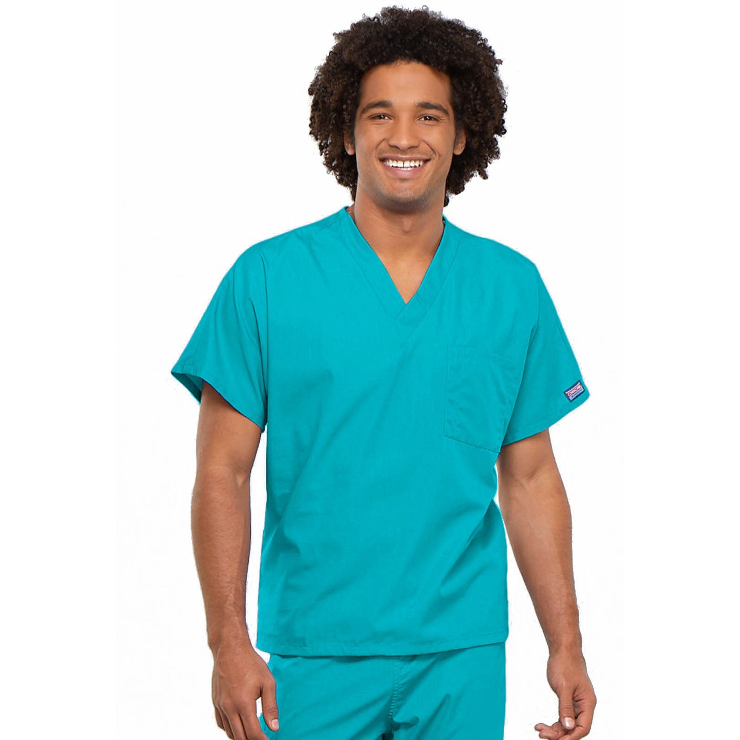 Cherokee WorkWear Unisex Tunic Scrub Top  Cherokee XS Turquoise 