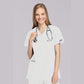 Cherokee WorkWear Women's Mock Wrap Tunic Scrub Top Scrubs Cherokee XS White 