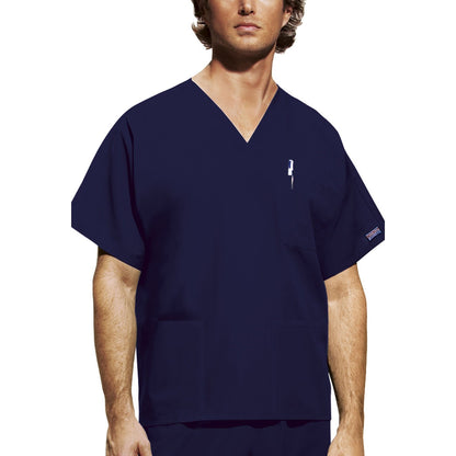 Cherokee WorkWear Unisex V-Neck Scrub Top Scrubs Cherokee XS Navy Blue 