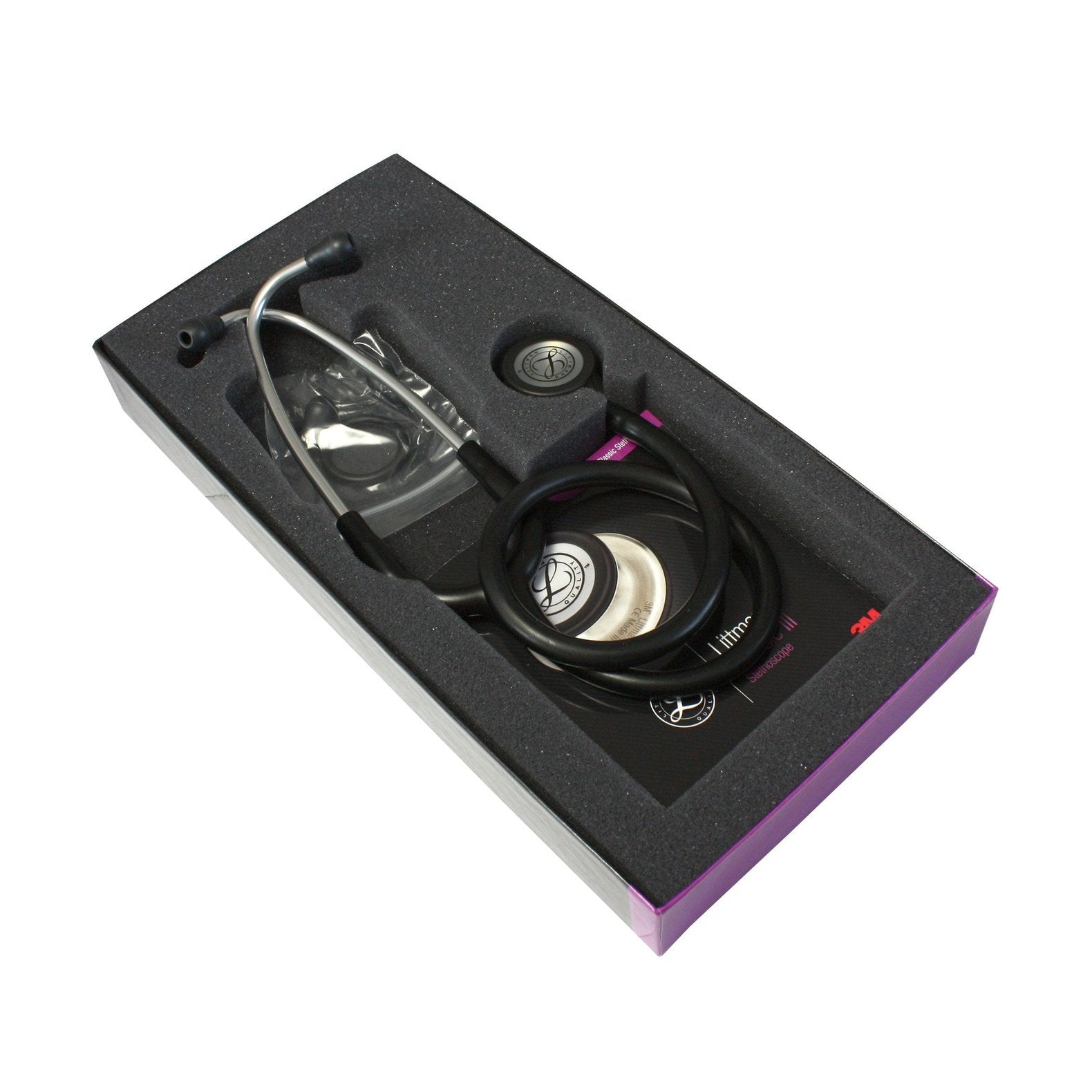3M 5811 Littmann Classic III Smoke-Finish Monitoring Stethoscope with Black  Identification Tag, 27 Black Tube
