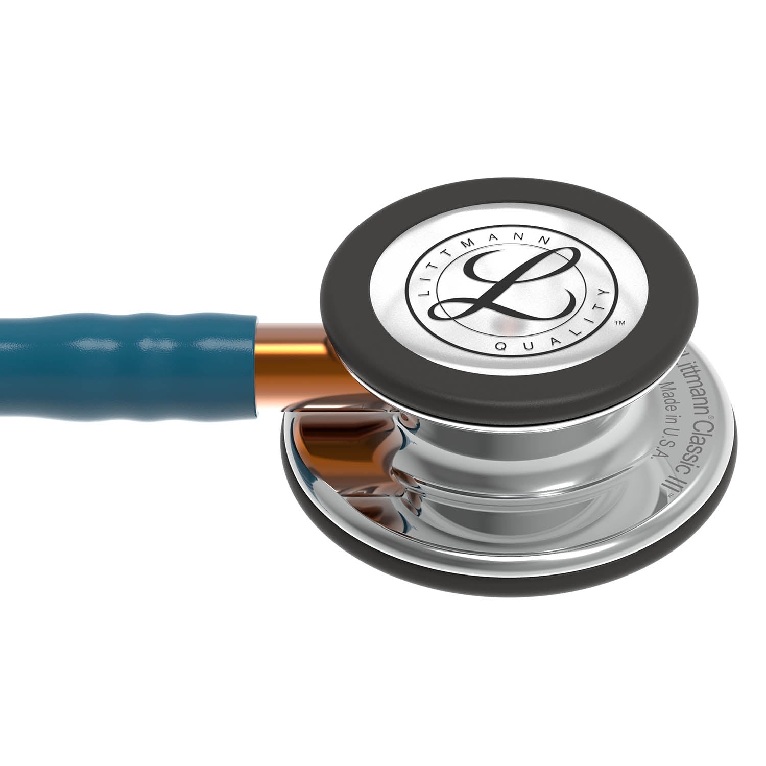 Littmann Classic III Monitoring Stethoscope: Mirror & Caribbean Blue - Orange Stem 5874 Stethoscopes 3M Littmann   