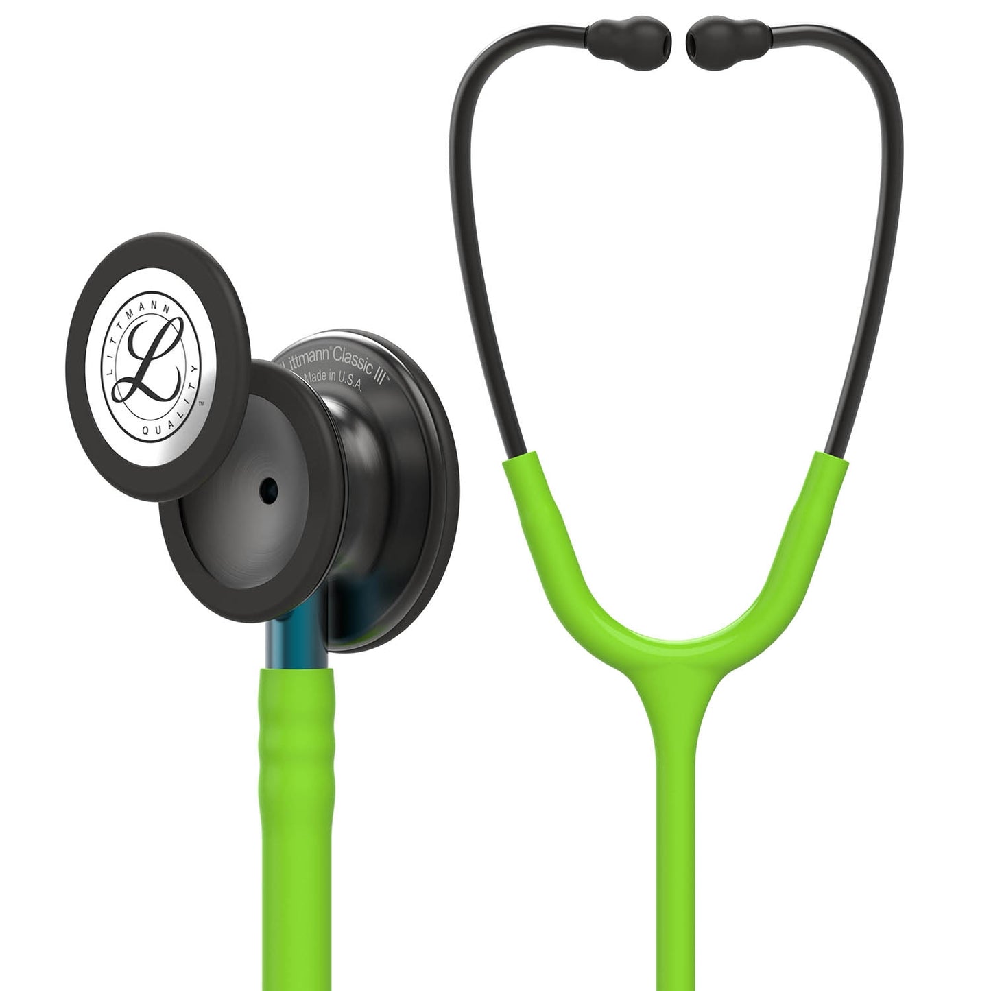 Littmann Classic III Monitoring Stethoscope: Smoke & Lime Green - Blue Stem 5875 Stethoscopes 3M Littmann   