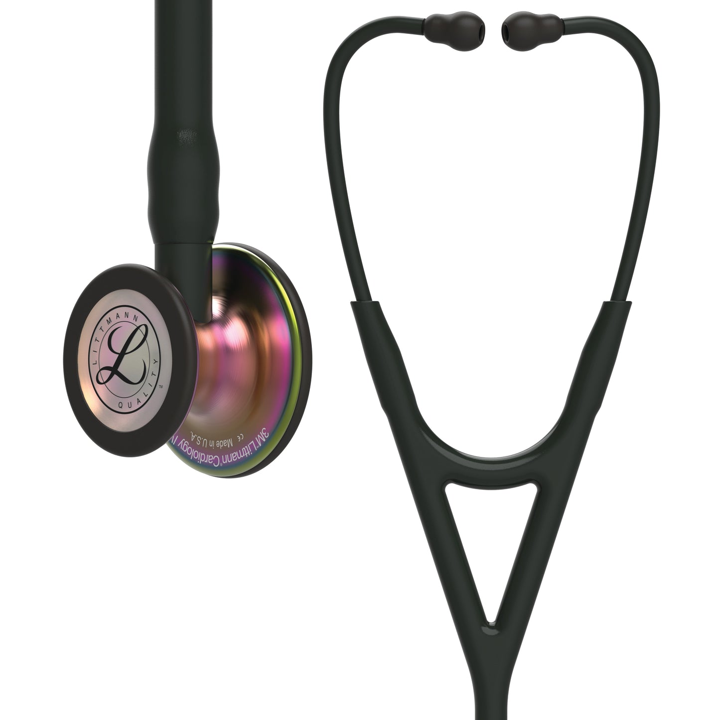 Littmann Cardiology IV Diagnostic Stethoscope: Black & Rainbow 6165/B Over Engraved Littmann Stethoscopes Littmann Stethoscopes