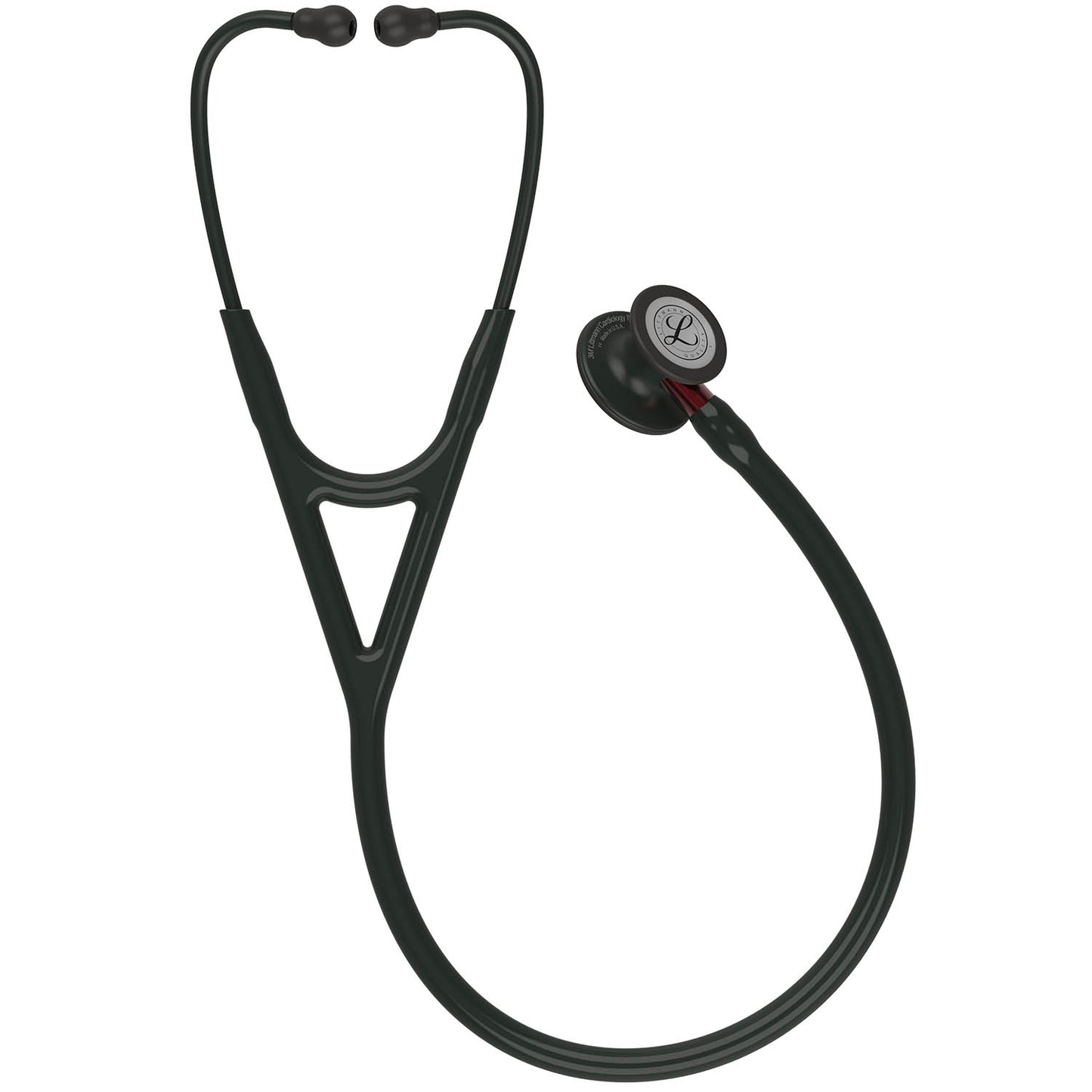 Littmann Cardiology IV Diagnostic Stethoscope: Black & Black - Red Stem 6200 Stethoscopes 3M Littmann   