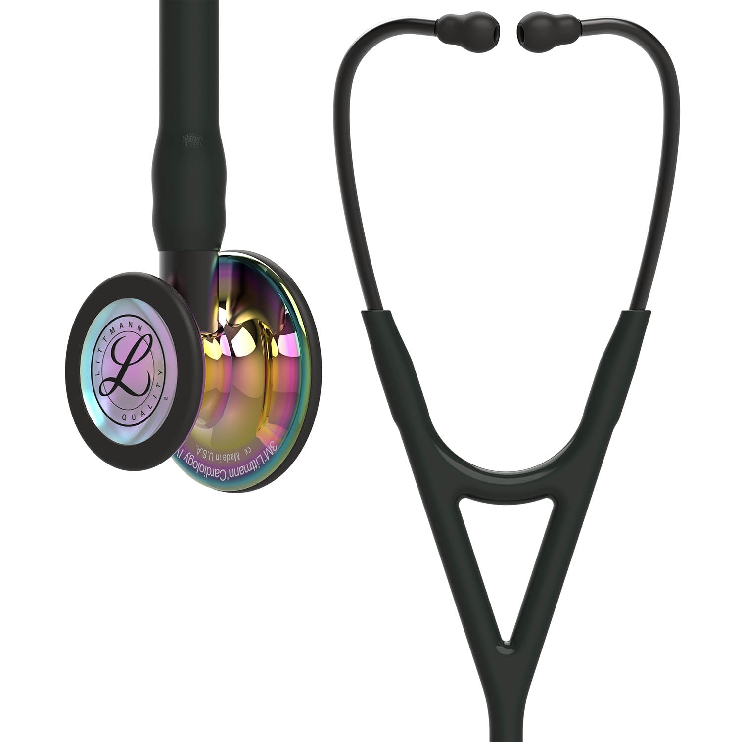 Littmann Cardiology IV Diagnostic Stethoscope: Polished Rainbow & Black - Smoke Stem 6240 Stethoscopes 3M Littmann   