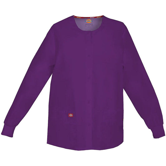 Dickies EDS Women's Warm-Up Scrub Jacket - Eggplant - XL Scrubs Dickies