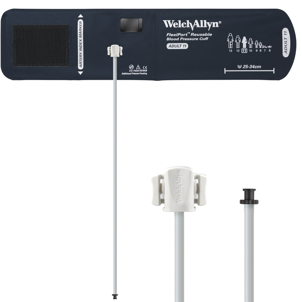 Welch Allyn FlexiPort Blood Pressure Cuff; Size-11 Adult, Reusable, 1-Tube, Tri-Purpose (#5082-168) Connector Accessories Welch Allyn   