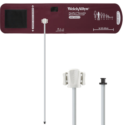 Welch Allyn FlexiPort Blood Pressure Cuff; Size-12 Large Adult, Reusable, 1-Tube, Tri-Purpose (#5082-168) Connector Accessories Welch Allyn   