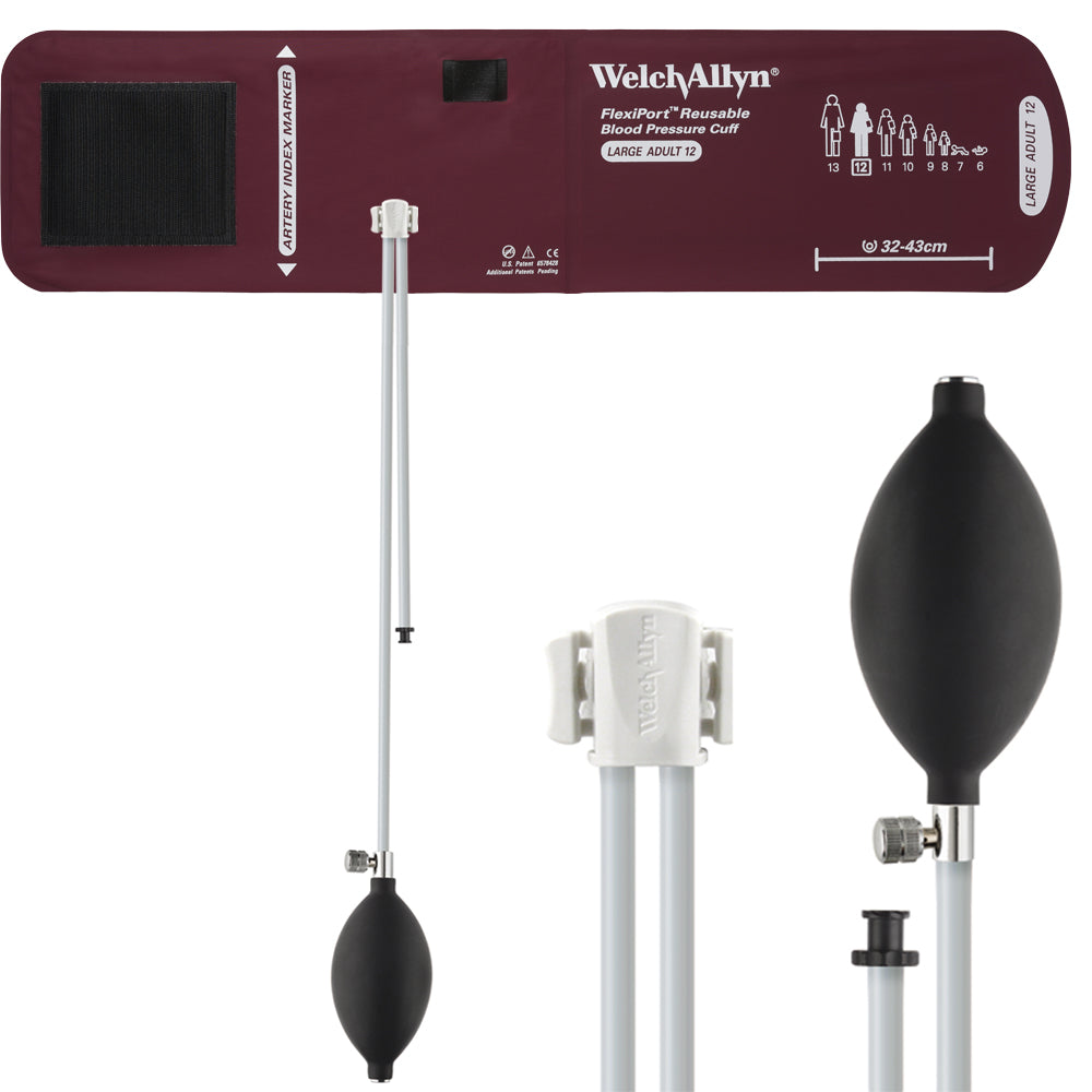 Welch Allyn FlexiPort Blood Pressure Cuff; Size-12 Large Adult, Reusable, 2-Tubes Accessories Welch Allyn   
