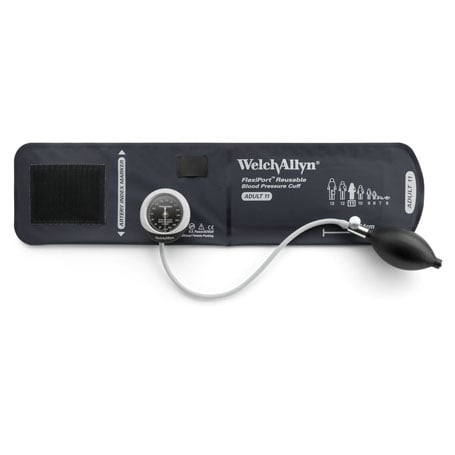 Welch Allyn DuraShock DS45 Pocket Aneroid Sphygmomanometer with 2 Piece Size 12 Adult Cuff  Welch Allyn   