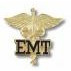 Emblem Pin-EMT on Caduceus Stethoscopes CharMED   