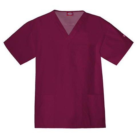 Dickies EDS Men's Raglan Sleeve Scrub Top Scrubs Dickies XL Wine 